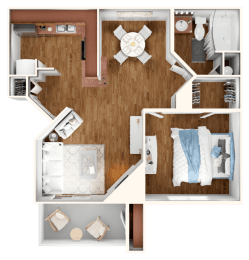 a bedroom floor plan is provided for this apartment at View at Lake Lynn, Raleigh, NC