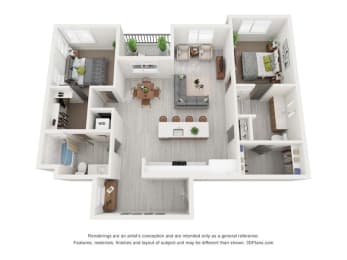 the outlook floor plan  1 bedroom  1199 square feet