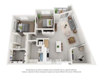 a 1 bedroom floor plan  2100 sq ft