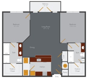 a floor plan of a living room and a dining room