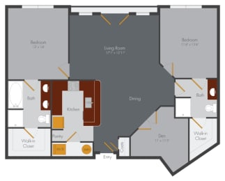 a floor plan of a 95 sq ft apartment