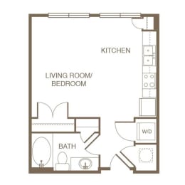 a floor plan of a living room and bedroom