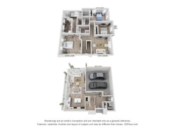 a floor plan of a house with a bedroom and a living room