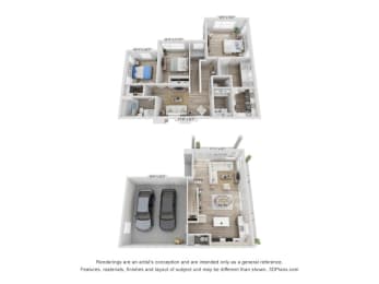 a floor plan of a house with a bedroom and a living room