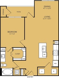 a772772arily configured floor plan with bedrooms and a kitchen and a living room