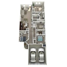 a floor plan of a house with two chairs