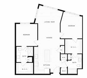 two bedroom floor plan  the residences at