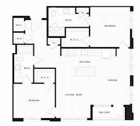 a floor plan of a house with bedrooms and a living room