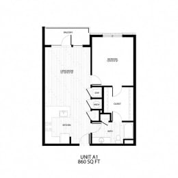 A1_FloorPlan at Alta Davis, Durham, 27703