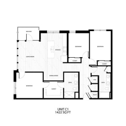 C1_FloorPlan at Alta Davis, Durham, 27703