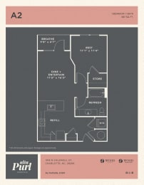 Floor Plan  a2 floor plan  studio apt  the residences at sawmill estates