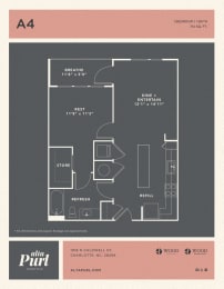 Floor Plan  a floor plan for an apartment with a bedroom and a bathroom