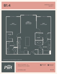 Floor Plan  a floor plan of a 2100 sq ft apartment