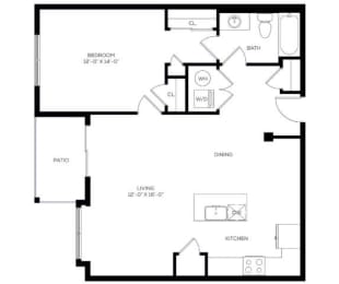 a floor plan of a home with a bedroom and a living room