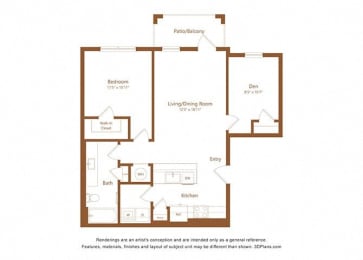 the typical floor plan for a bedroom apartment