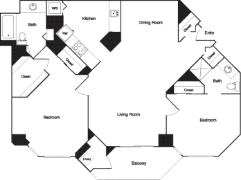 the floor plan of the house with bedrooms and living room
