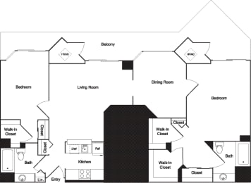 floor plan of the living room and dining room