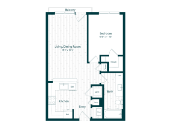 the floor plan of the apartment
