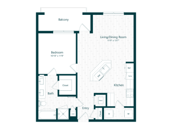 razor floor plan of the studio apartment