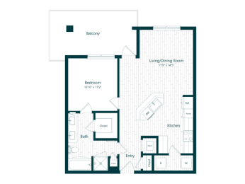 a floor plan of a unit with a green floor