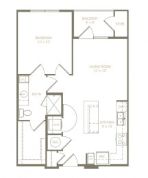 a floor plan with a mix of bedrooms and a living room