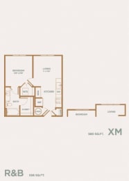 a typical floor plan of a 2 bedroom apartment