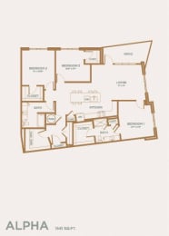 a typical floor plan for an apartment in alphagraphics residences