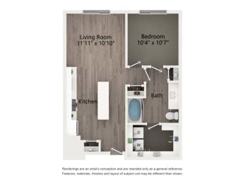 plan 1 bedroom 1190 square feet the vill