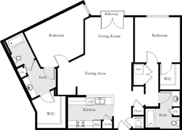 a floor plan of a house with a bedroom and a living room
