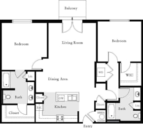 a floor plan of a living room and a dining room