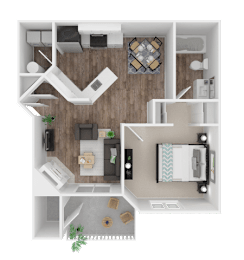 One Bed Floorplan at The Arden, Oregon, 97080