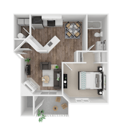 1 Bed Floorplan at The Arden, Gresham, Oregon