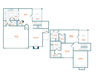 a blueprint of a floor plan of a house