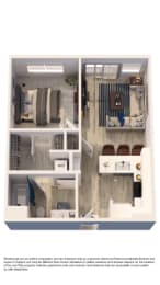 a floor plan of a 1 bedroom192 sq ft apartment