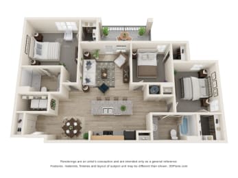 a 1 bedroom floorplan is shown in this illustration