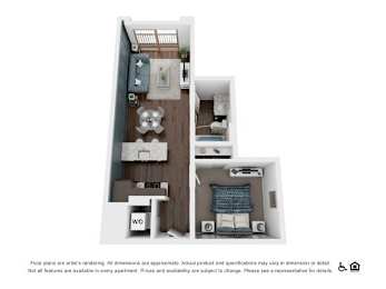 1Bed 1Bath-B at The Fitz Apartments, Oregon