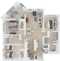 a floor plan of a house with a bedroom and a living room