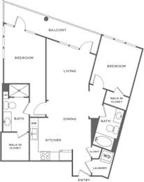 A black and white image of a house floor plan.