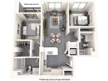 A diagram of a house layout with a kitchen, living room, and bathroom.