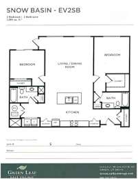 A floor plan for a Snow Basin - EV2SB property.