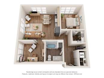  Floor Plan 1Bed + Den - C5