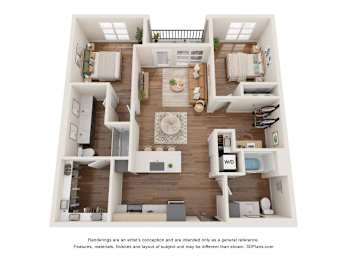  Floor Plan 2 Bed+Den - D7