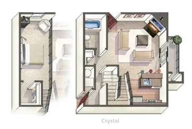 A drawing of a house with the name Crystal written below it.