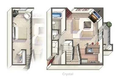 A drawing of a house with the name Crystal written below it.
