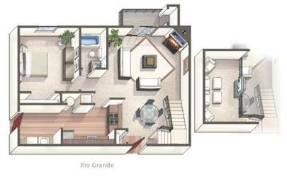 A drawing of a floor plan for a property named Rio Grande.