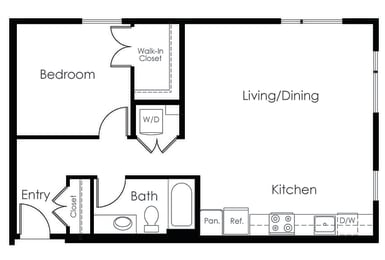 B3 one bedroom one bathroom