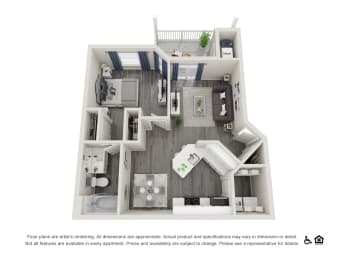 One Bedroom One Bathroom - 1  at River Oaks Apartments, West Jordan