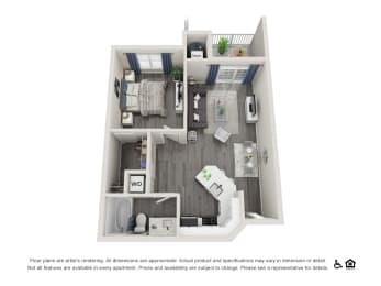 a stylized floor plan of a 2100 sq ft