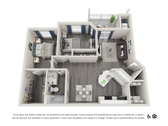 bedroom floor plan, opens a dialog.  at River Oaks Apartments, West Jordan