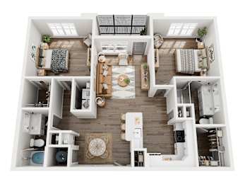 3D floor plan of our B1 unit type